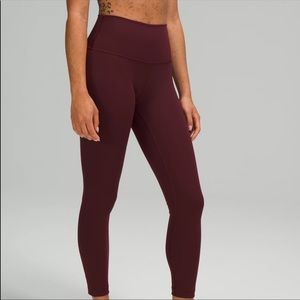 Lululemon Wunder Under High Rise 28” Burgundy